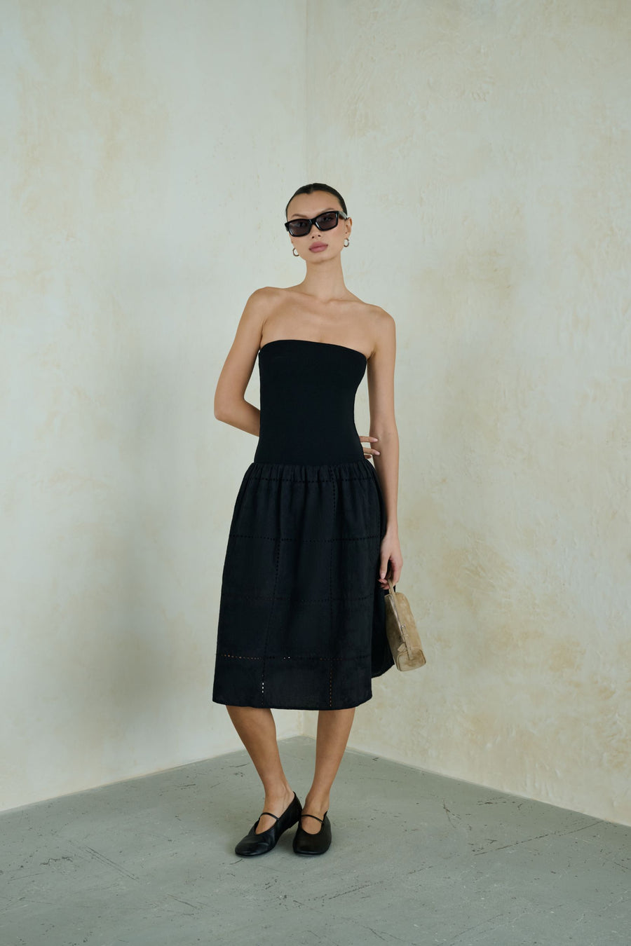 Ribbed Cotton Midi Dress