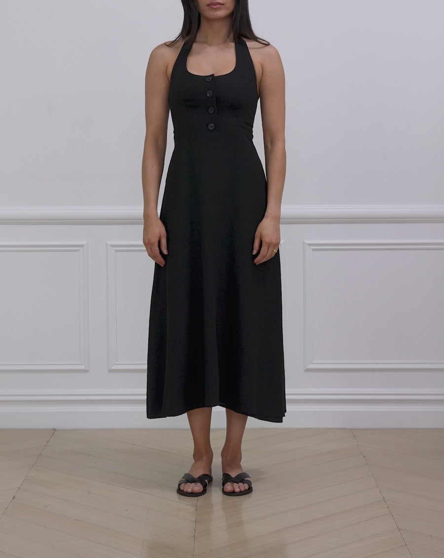 Button Front Maxi Dress